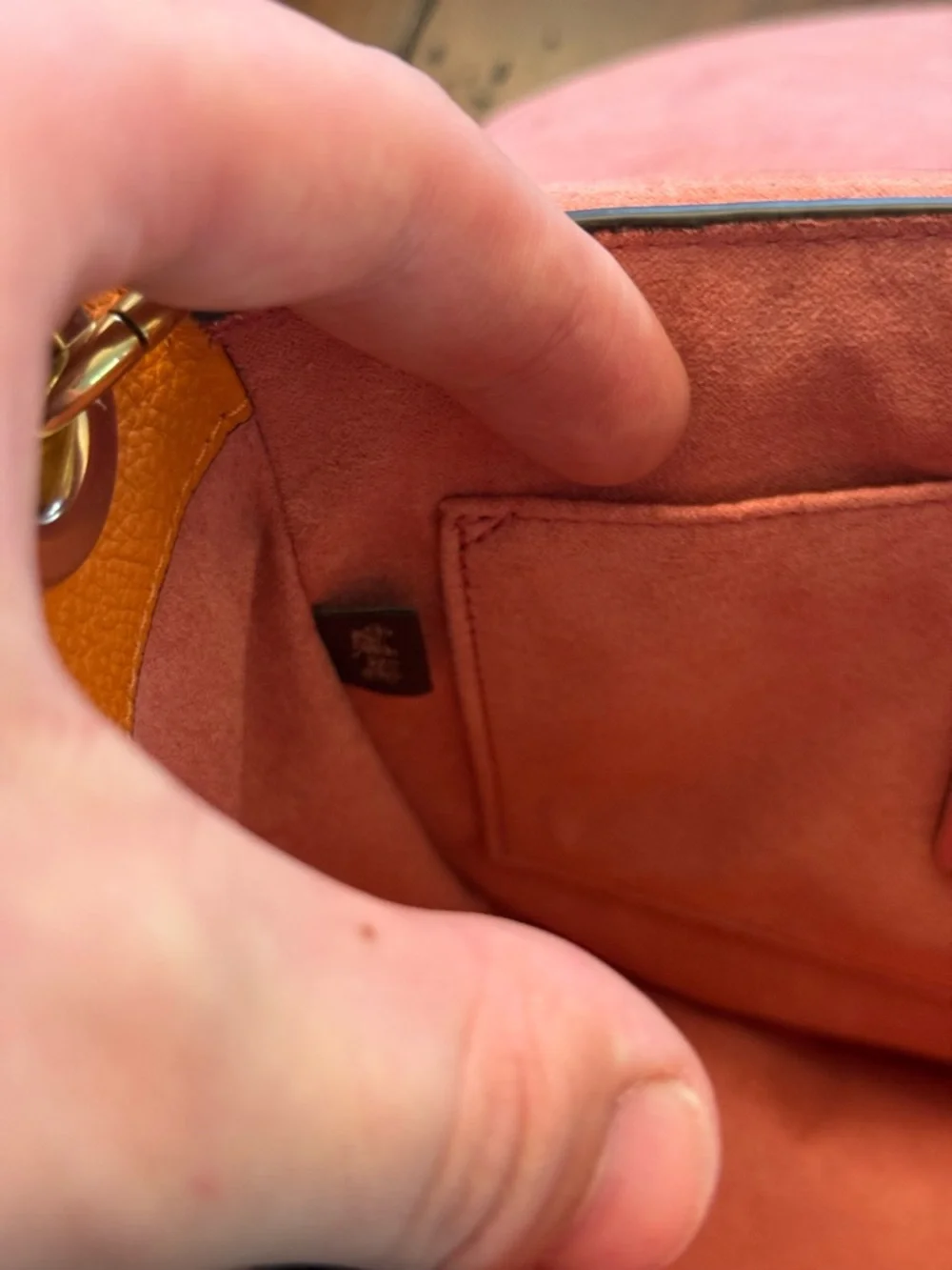 Coach Colorblock Pebbled Leather Shoulder Bag USED - Picture 11 of 14